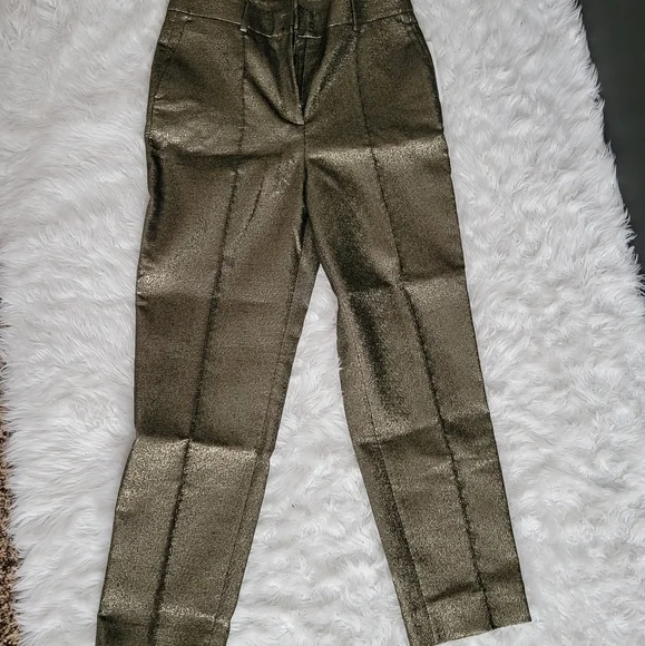 Akris Punto Gold Metallic Pants - Picture 2 of 5
